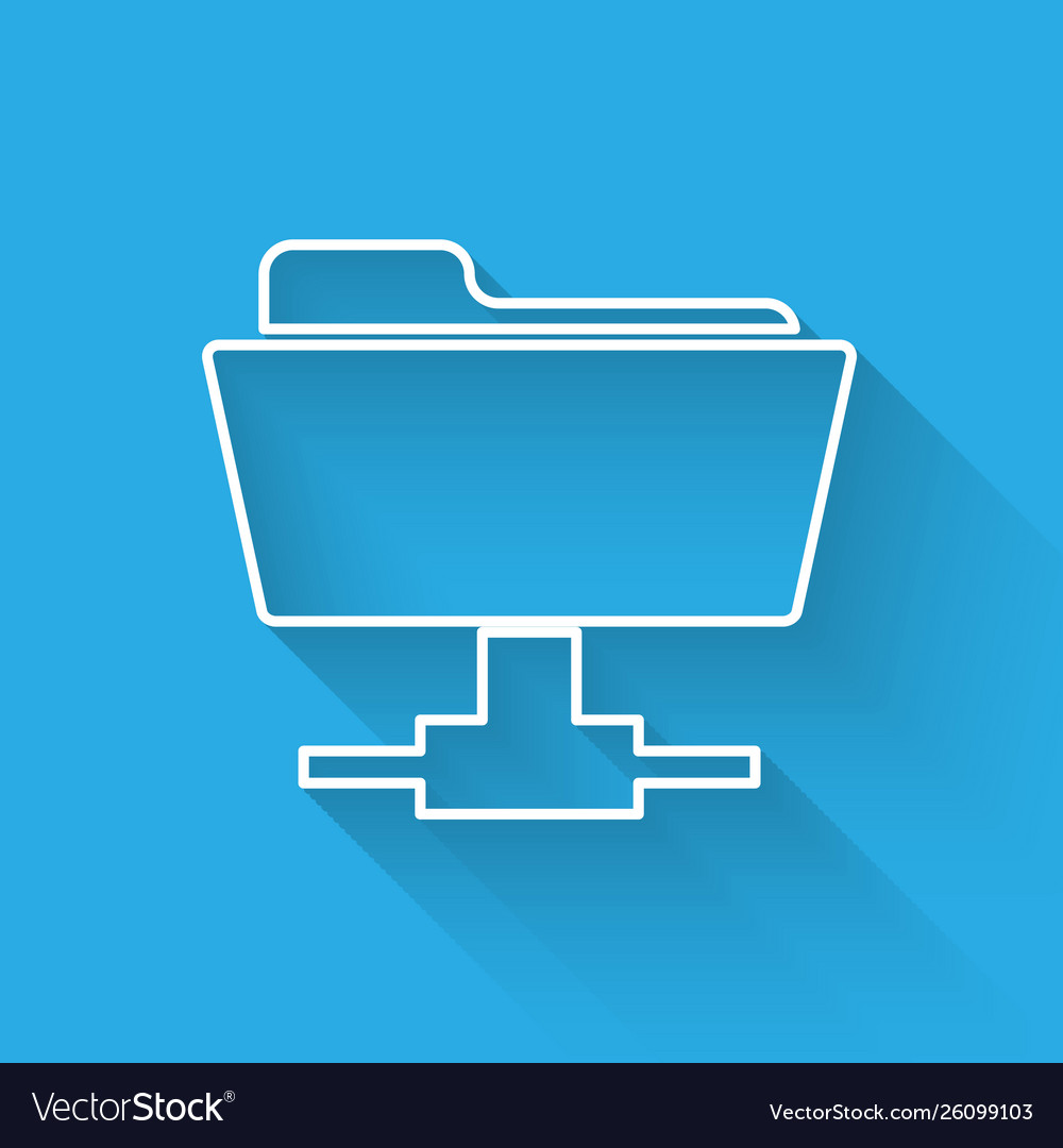 White ftp folder icon isolated with long shadow vector image White ftp folder icon isolated with long shadow
