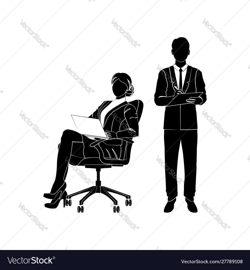 Businesswoman Manager Sits In An Office Chair Vector Image Sits In An Office Chair Vector Image