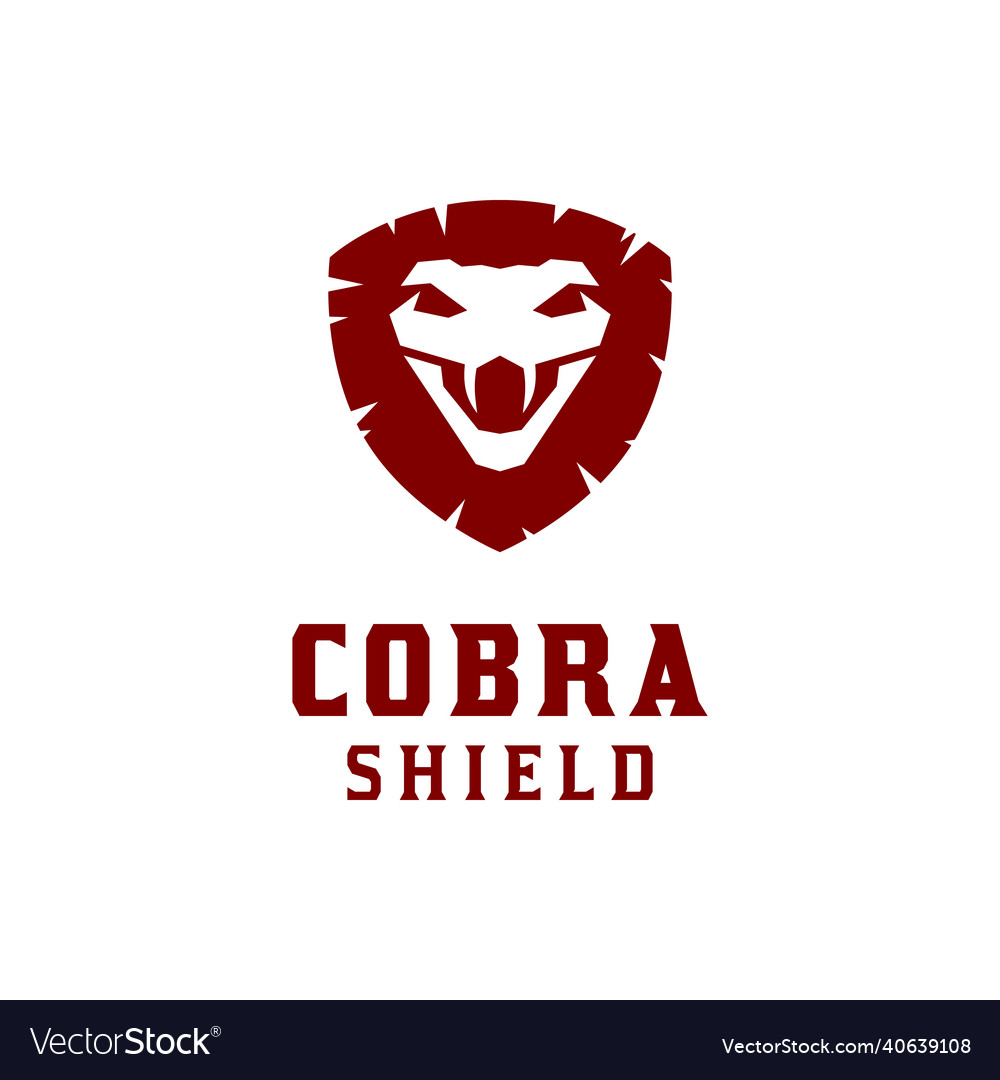 Cobra snake head ancient shield emblem badge vector image Cobra snake head ancient shield emblem badge