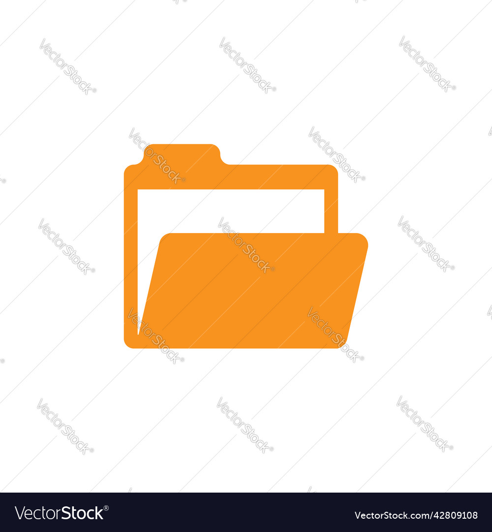 Computer folder icon in flat style document vector image Computer folder icon in flat style document