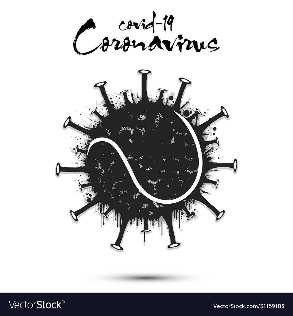 Coronavirus sign with tennis ball Royalty Free Vector Image