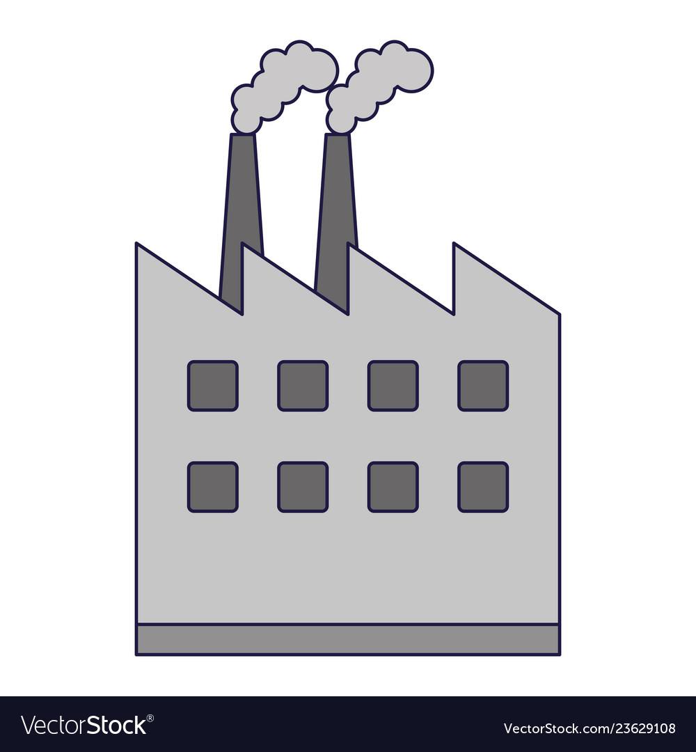 Factory building symbol isolated Royalty Free Vector Image