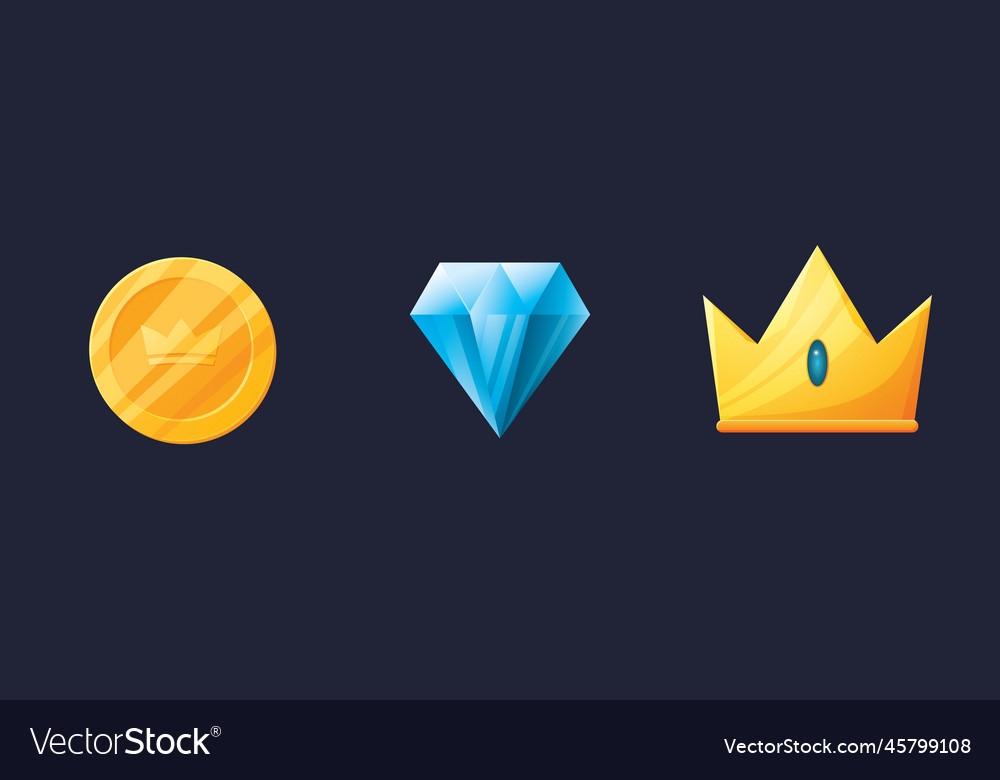 Game ui assets set gaming user interface icons vector image Game ui assets set gaming user interface icons