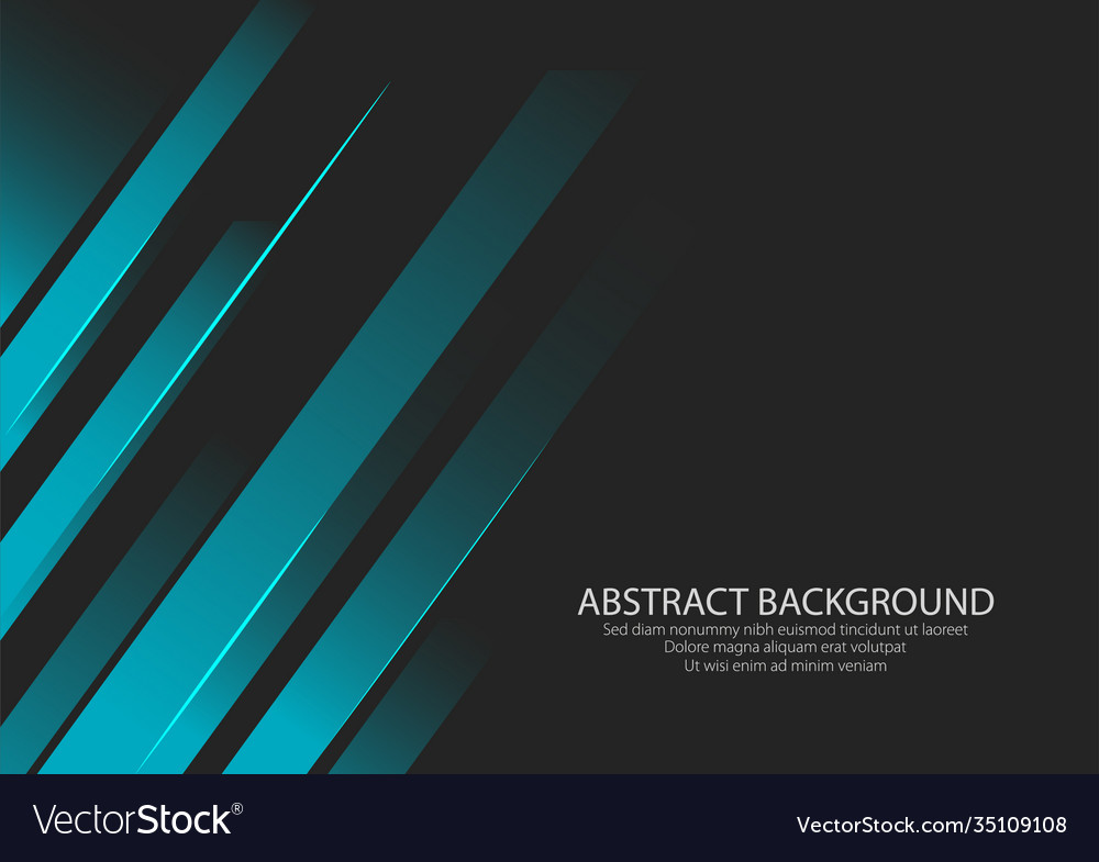 Gradient cyan shape side line with black vector image Gradient cyan shape side line with black