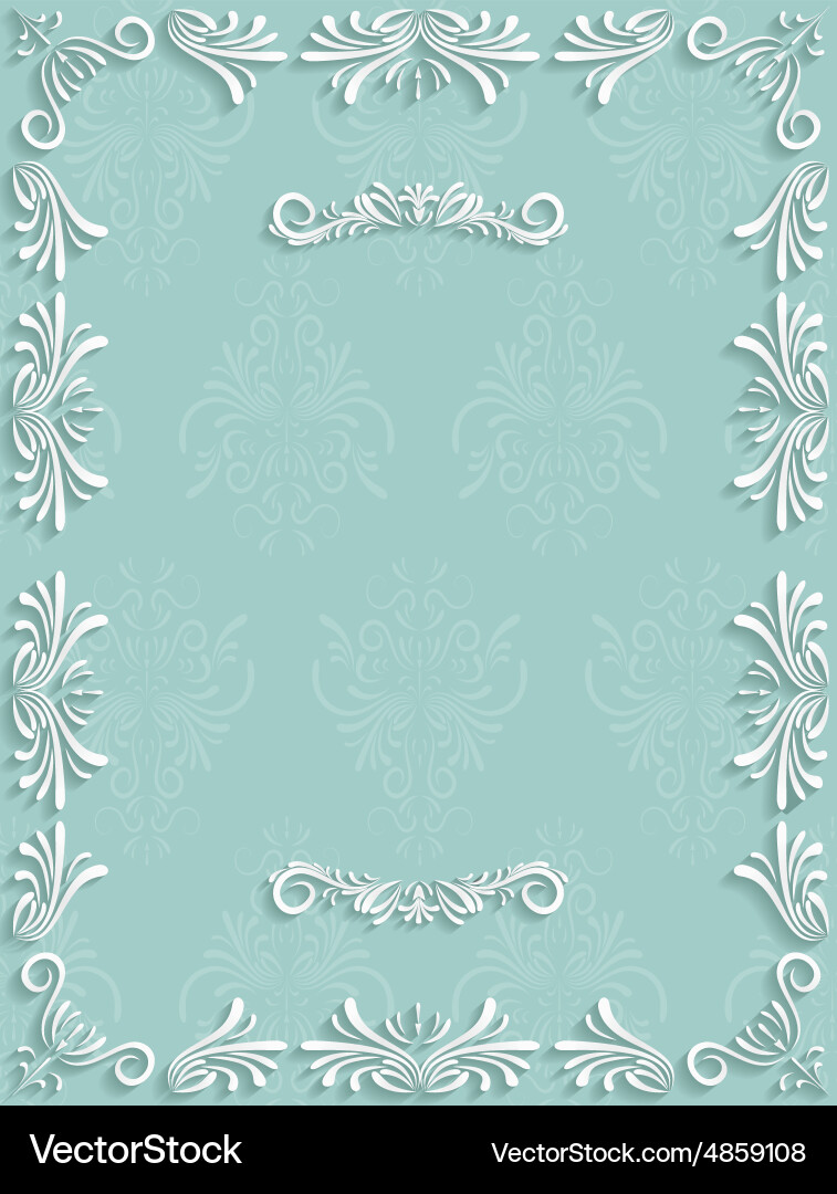 Green vintage background with floral Royalty Free Vector