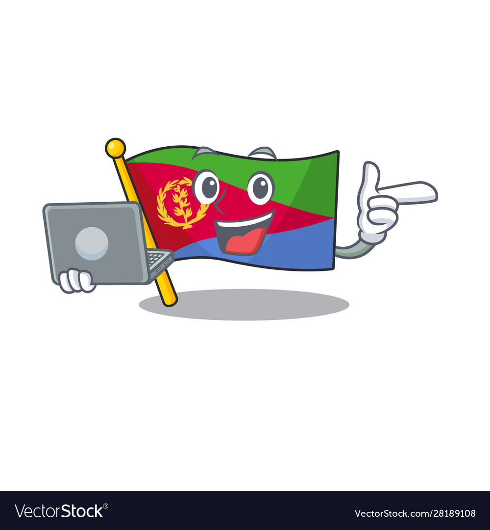 Happy smiling flag eritrea cartoon character