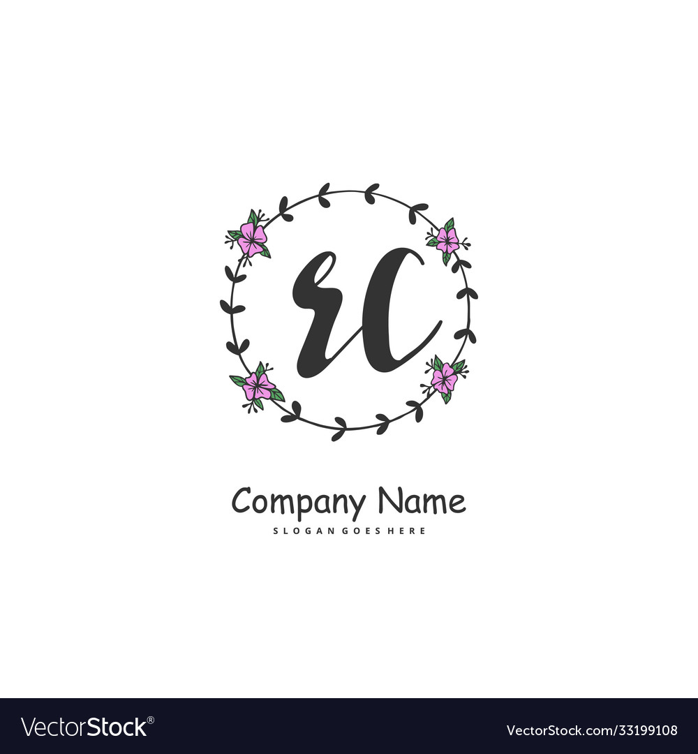 R c rc initial handwriting and signature logo Vector Image R c rc initial handwriting and signature logo