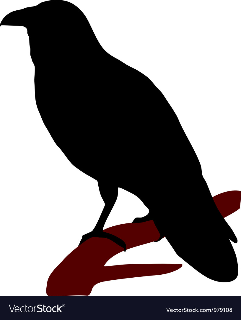 Raven Silhouette on Branch