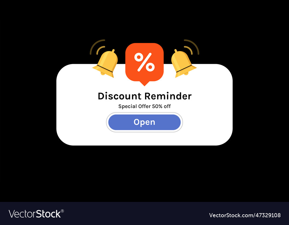 Reminder notification page with floating elements