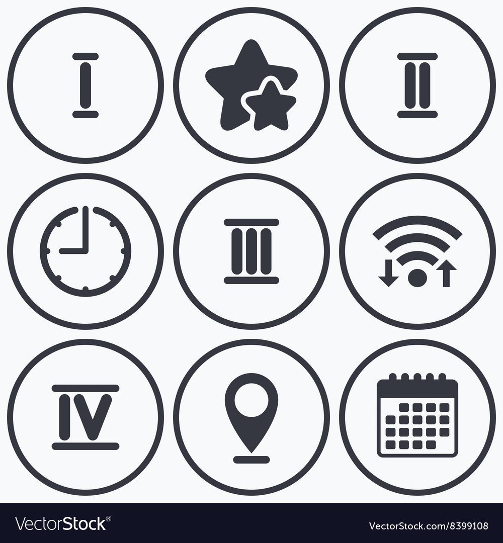 Roman numeral icons number one two three