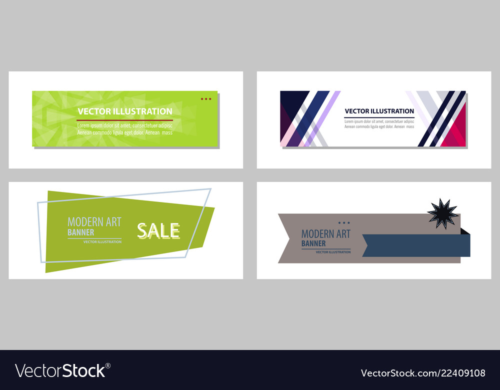 Set of abstract geometric design banner web