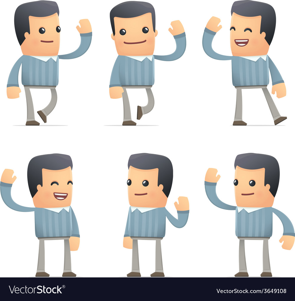 Set of customer character in different poses