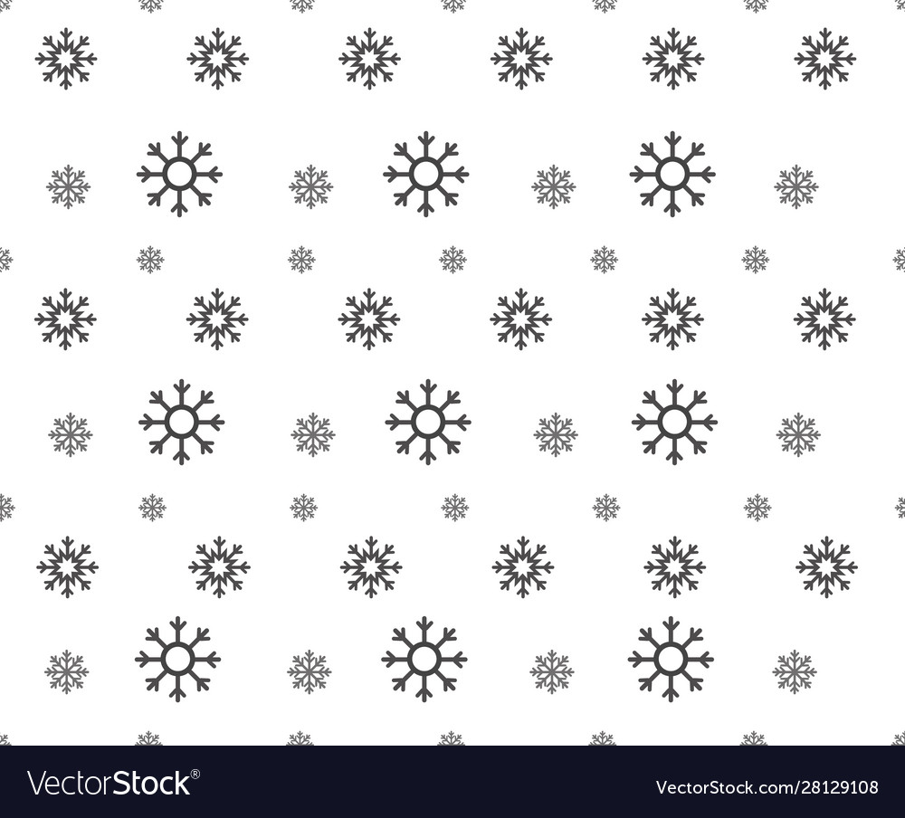 Snowflake seamless pattern on white background vector image Snowflake seamless pattern on white background