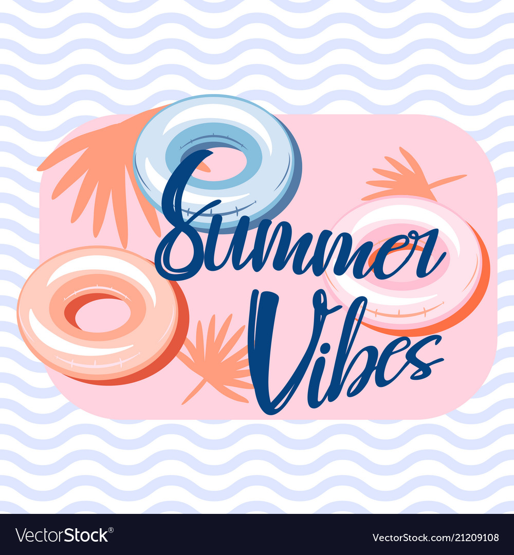 Summer vibes pool banner template design Vector Image