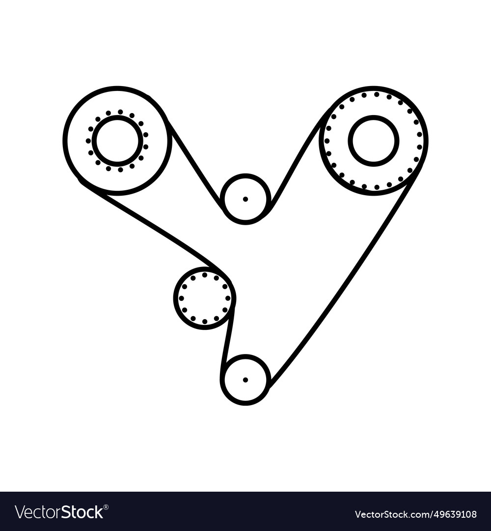 Timing belt car mechanic line icon