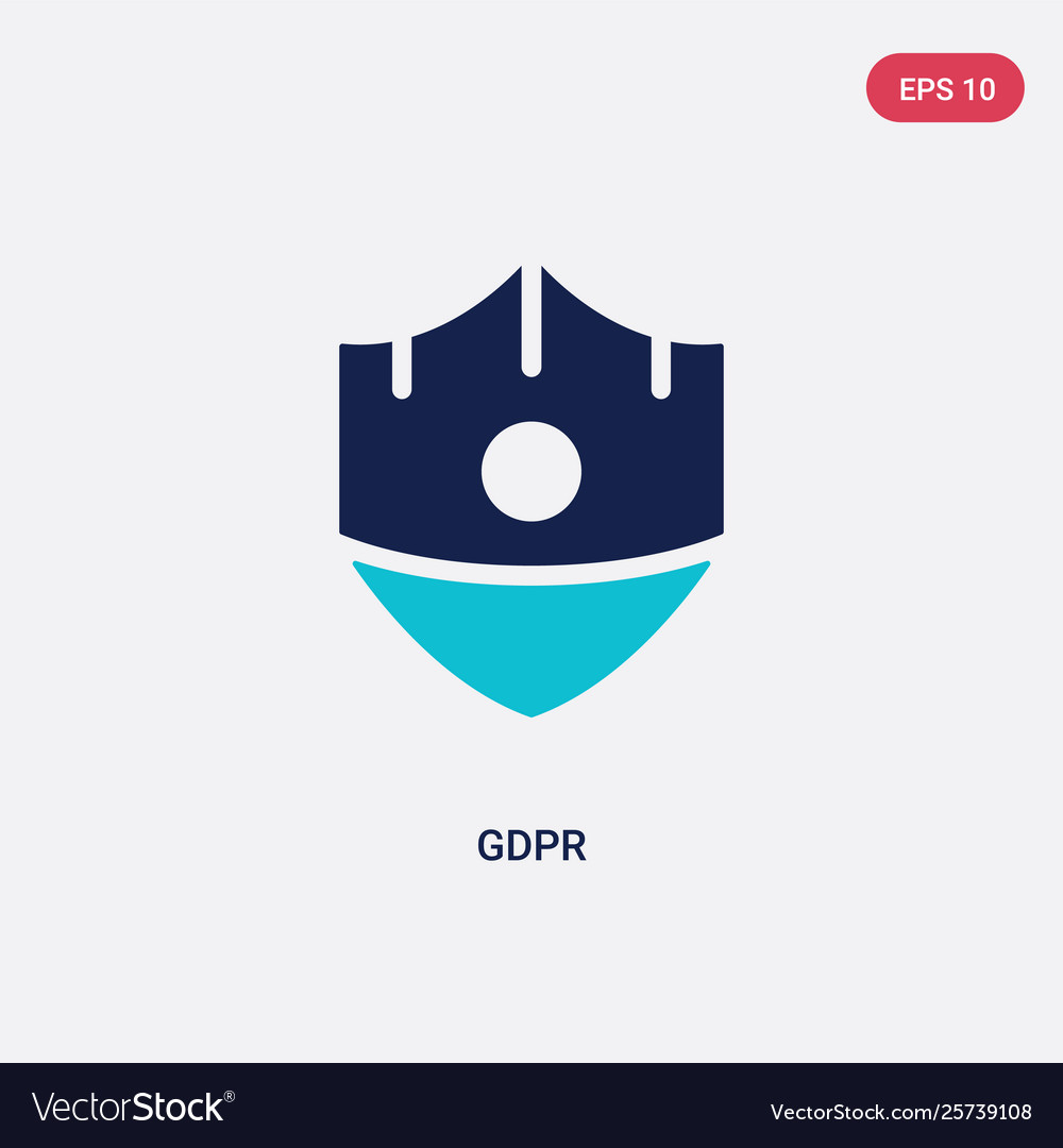 Zwei Farbe gdpr-Symbol aus Konzept isoliert blau