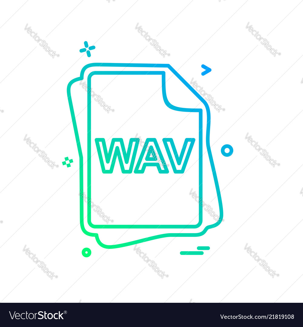 Wav file type icon design vector image Wav file type icon design