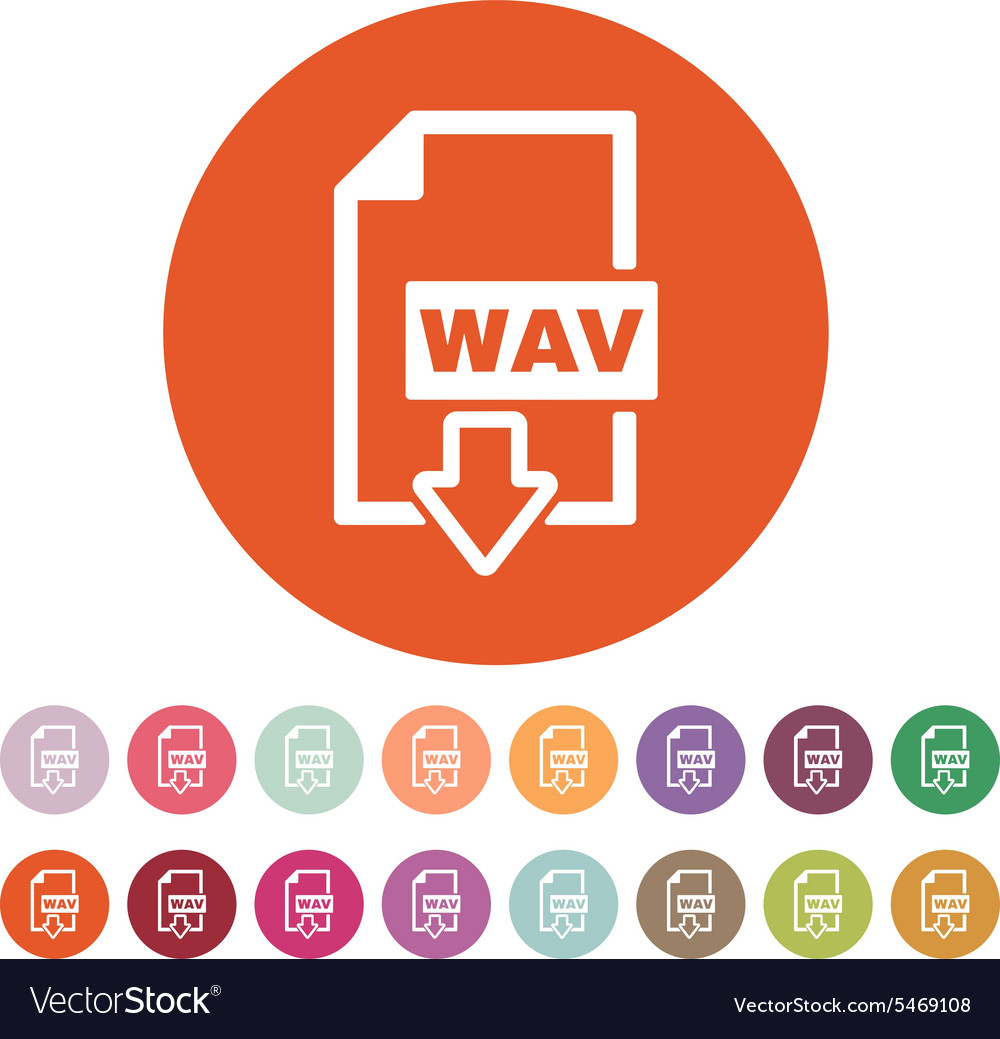 Wav Symbol Datei Audio Format Symbol flach