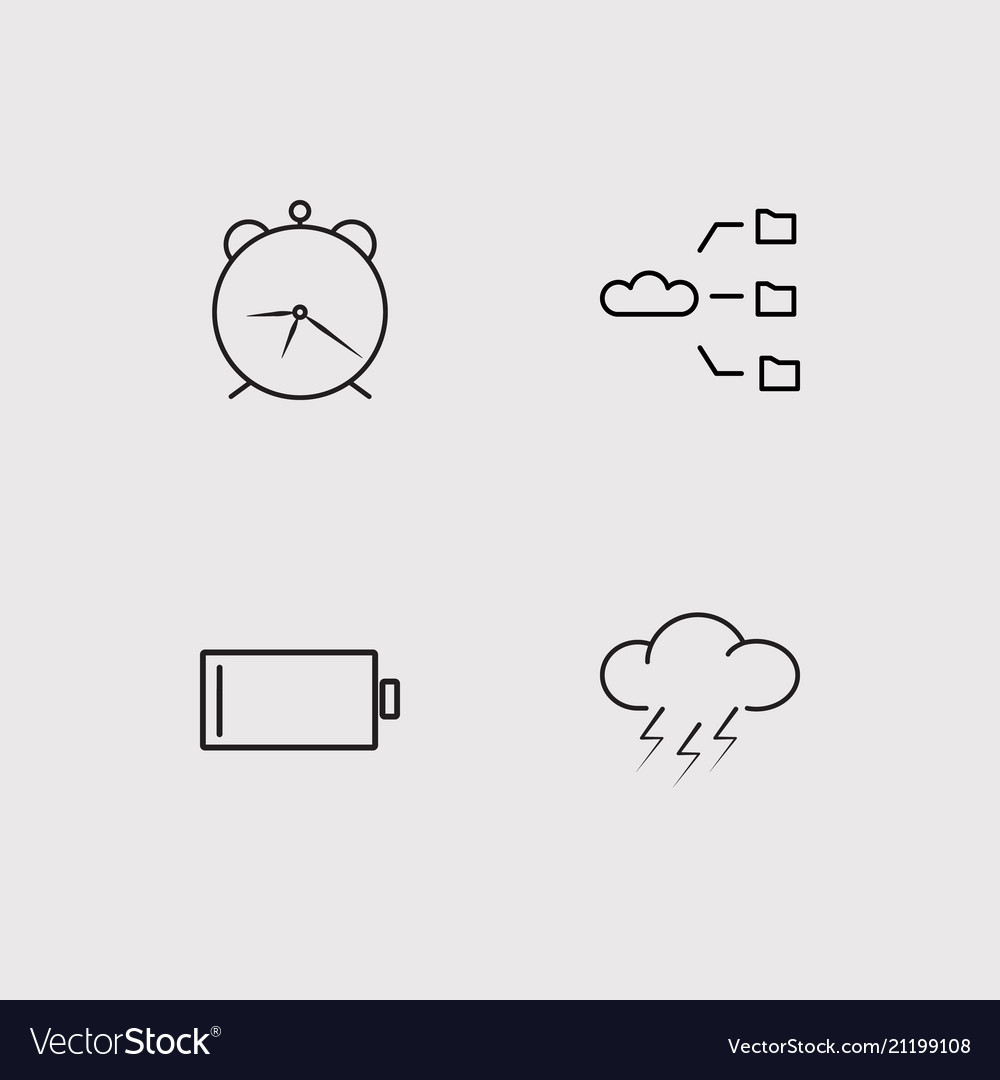 Web simple linear icons set outlined