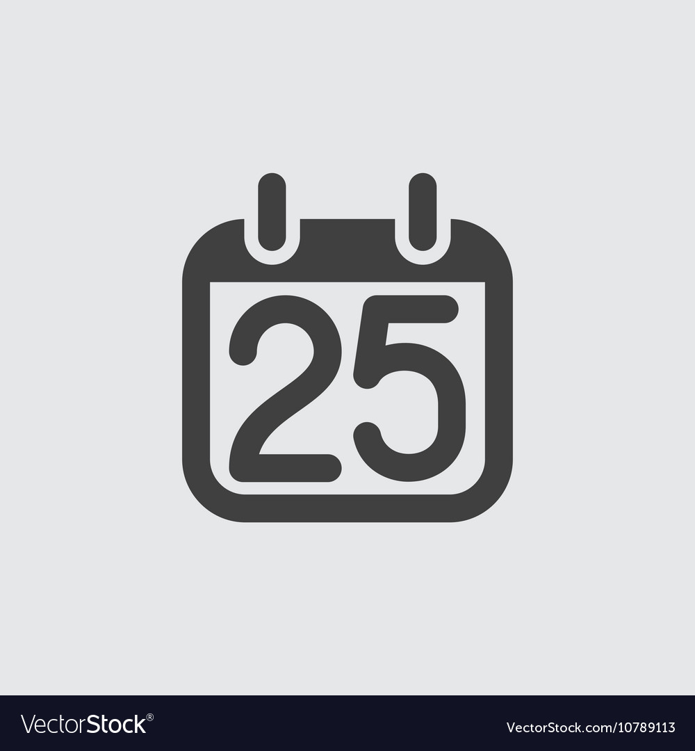 25 calendar icon Royalty Free Vector Image - VectorStock