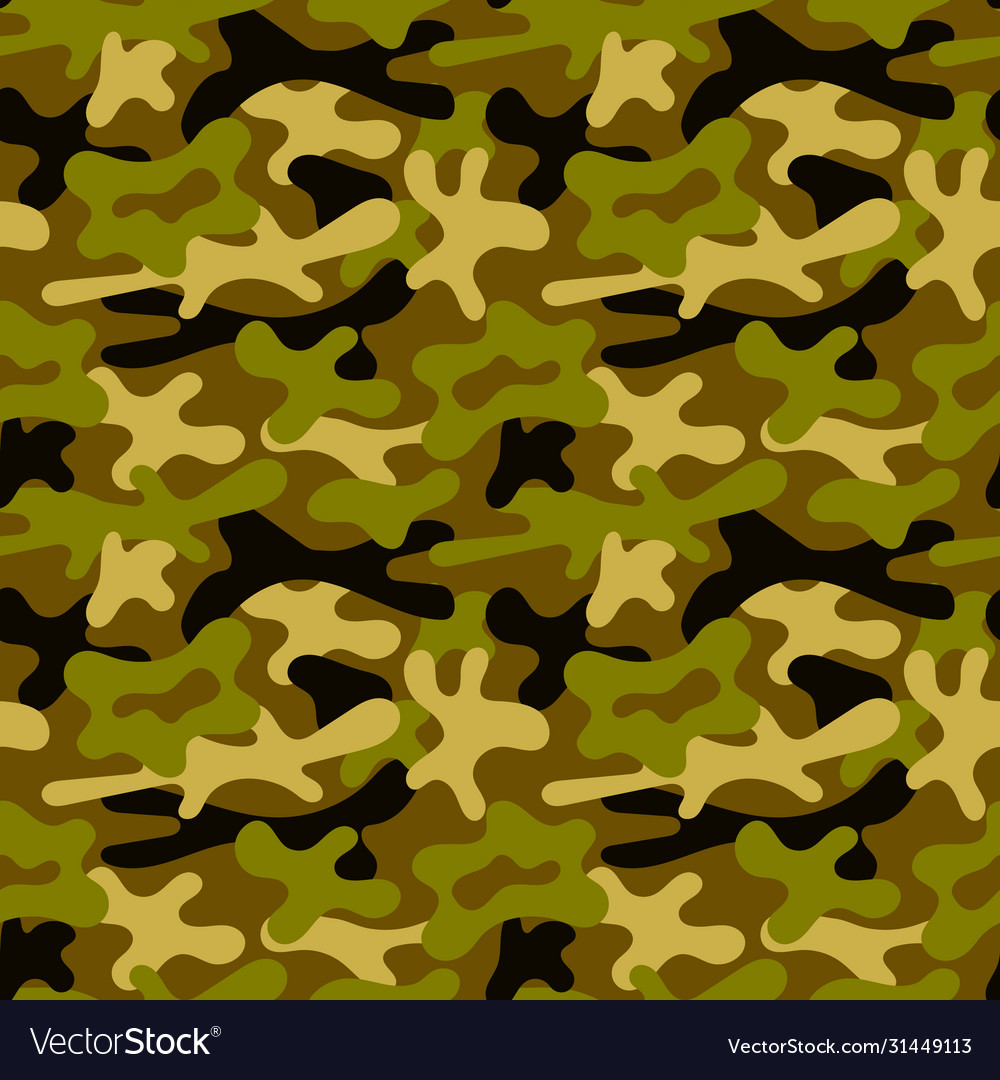 Army camouflage seamless pattern background vector image Army camouflage seamless pattern background