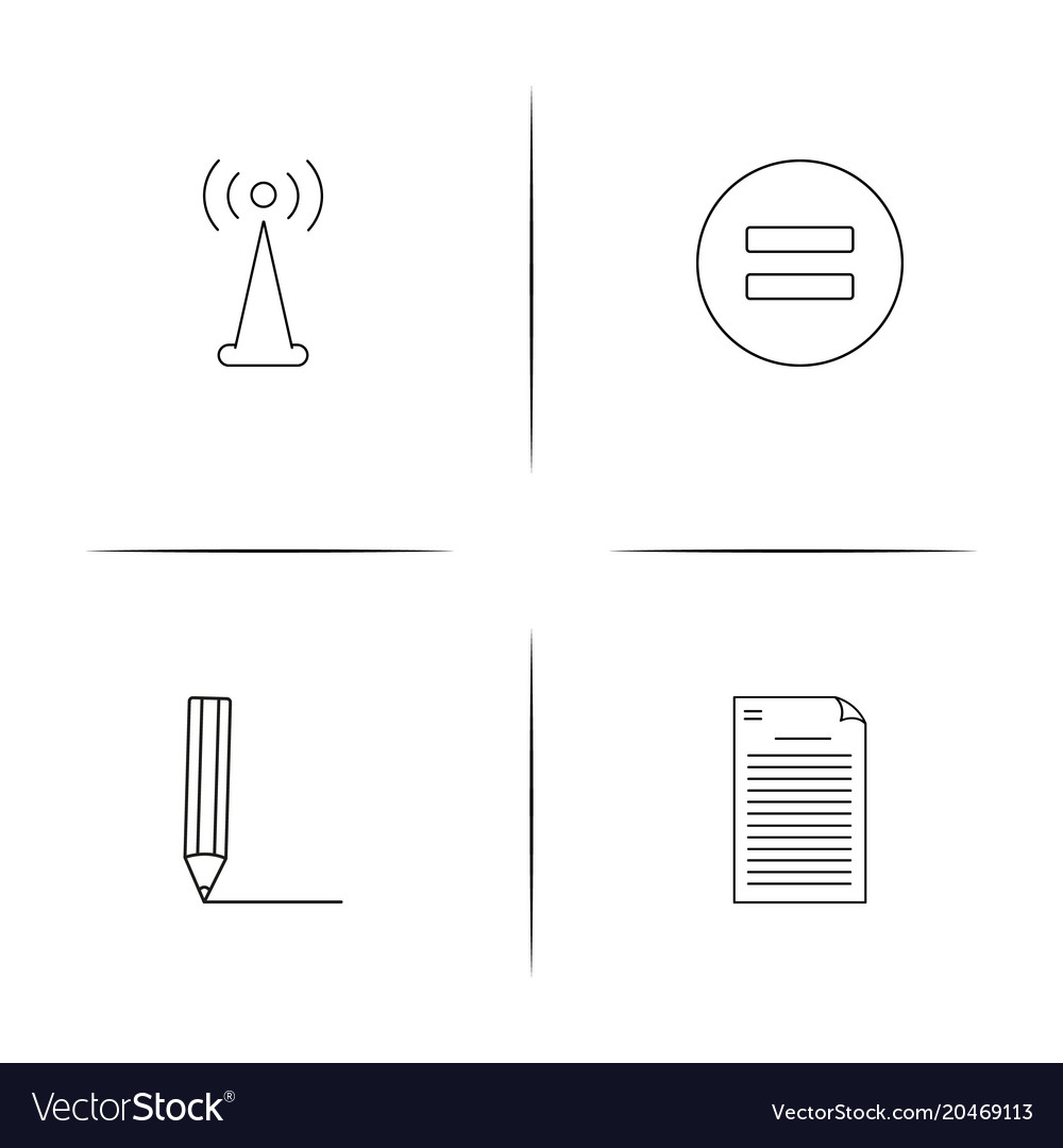 Education and science simple linear icons set