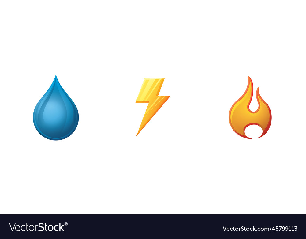 Gaming UI Icon Set - Fire & Lightning