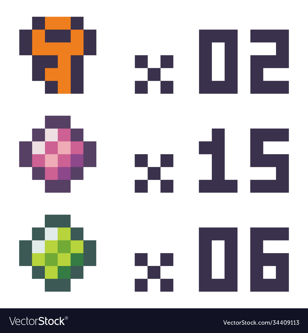 Icons and points in pixel style score keys