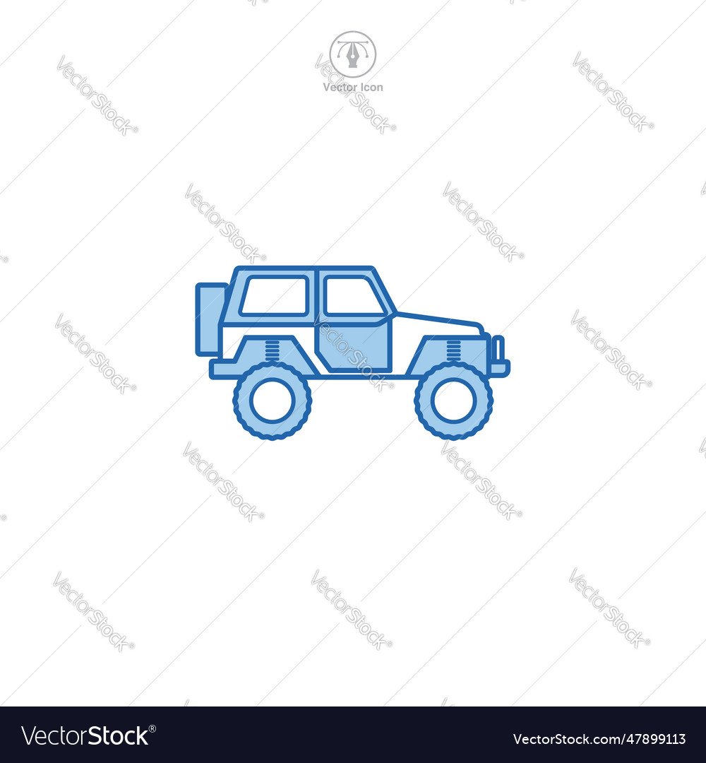 Jeep off-road icon symbol isolated on white