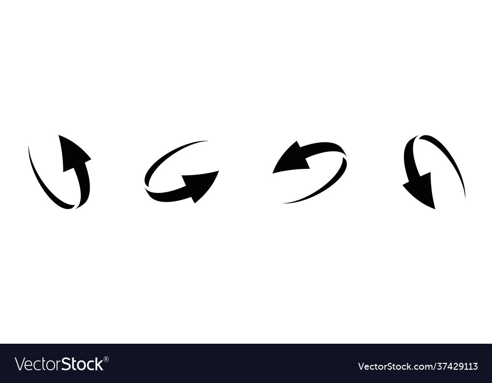 Loop circle arrow icon set vector image Loop circle arrow icon set