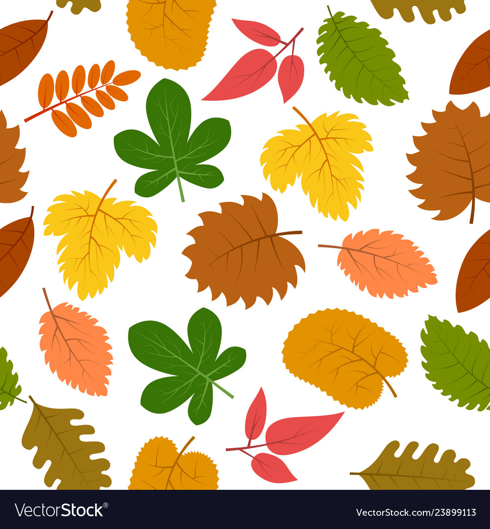 Seamless pattern with autumn leaves