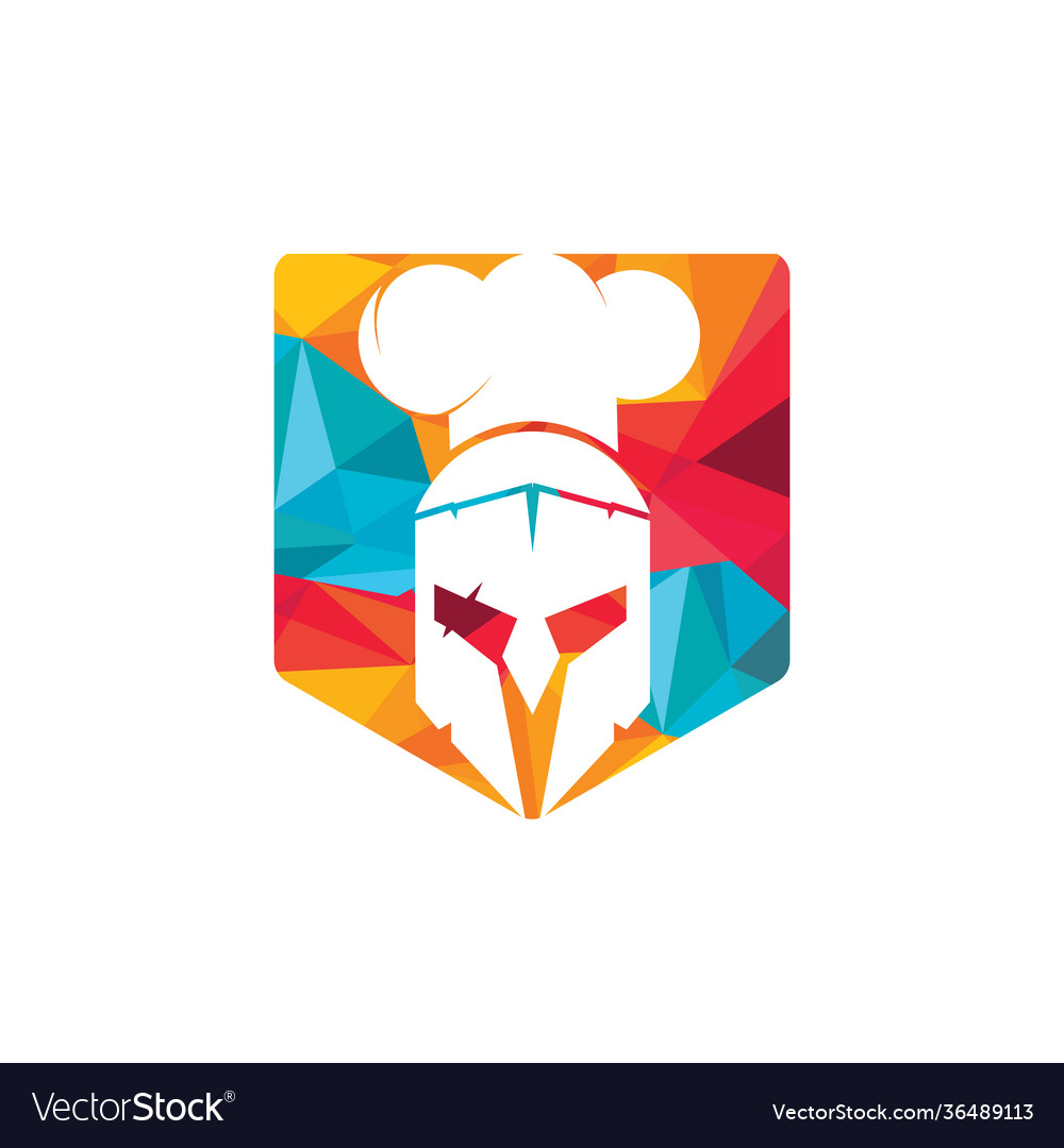 Spartan chef logo design template