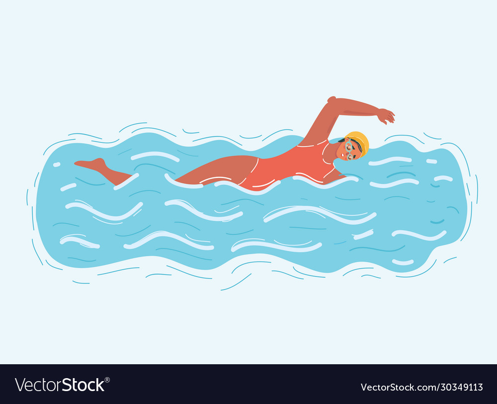 Swimming woman in water pool female swimmer Vector Image