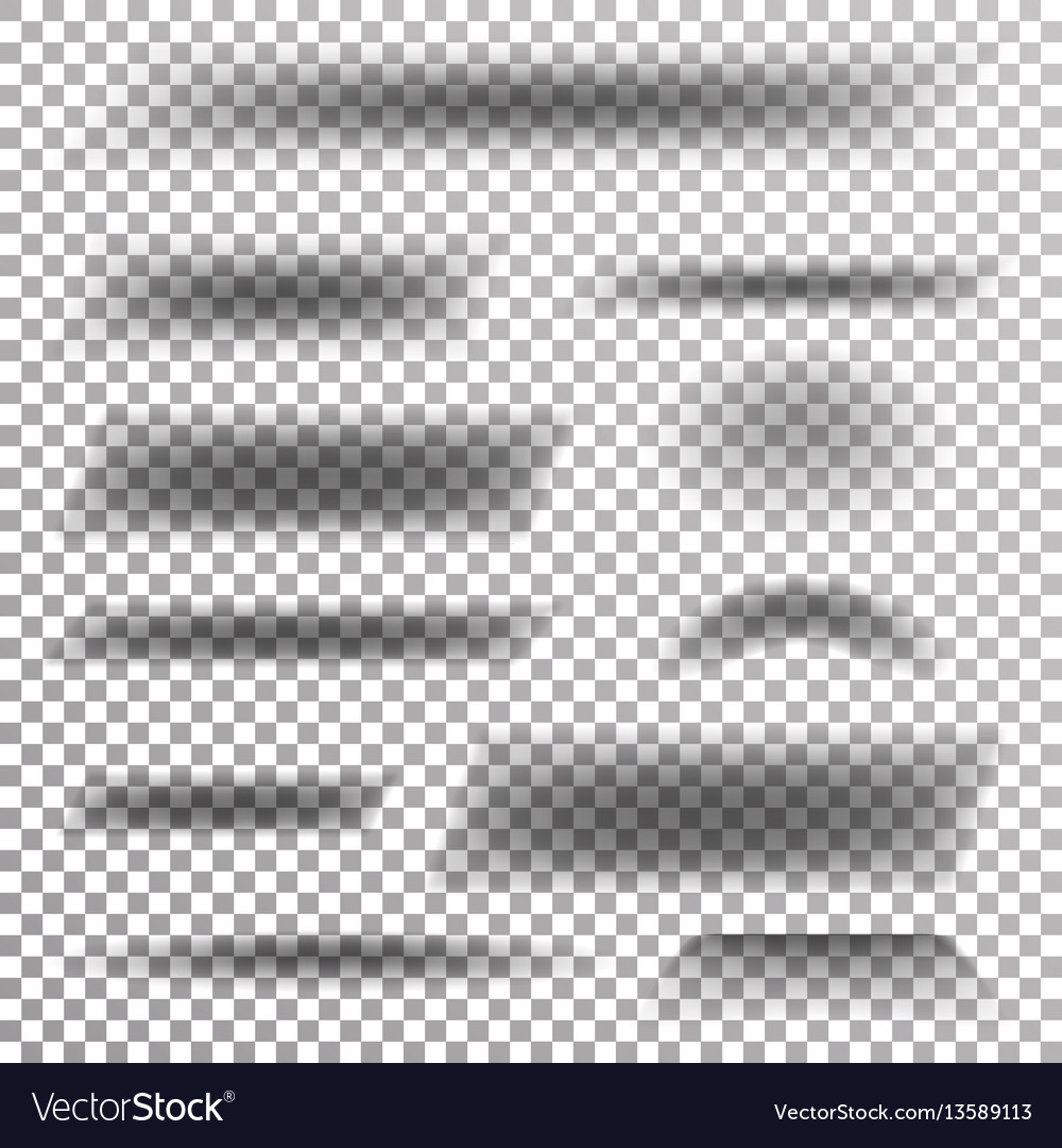 Transparent soft shadow set element Vector Image Transparent soft shadow set element