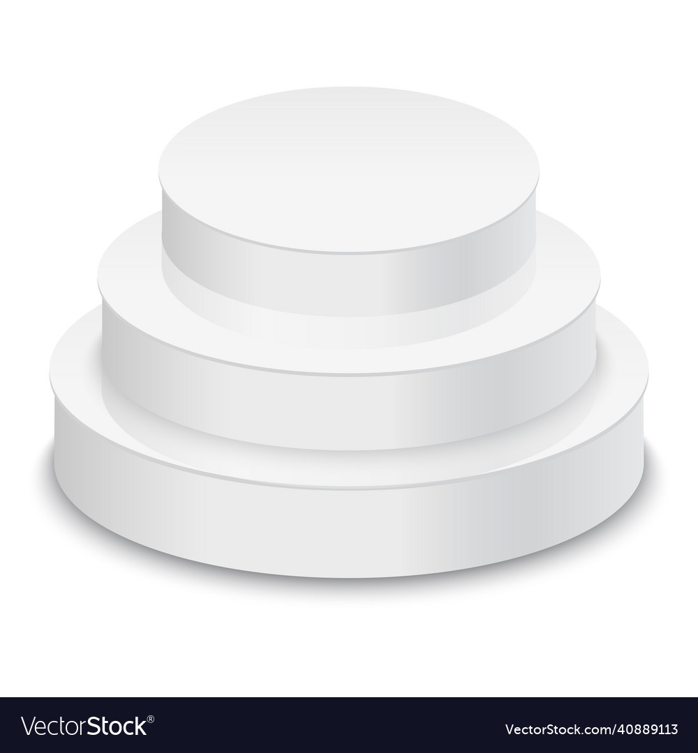 White podium square 3d empty with steps vector image White podium square 3d empty with steps