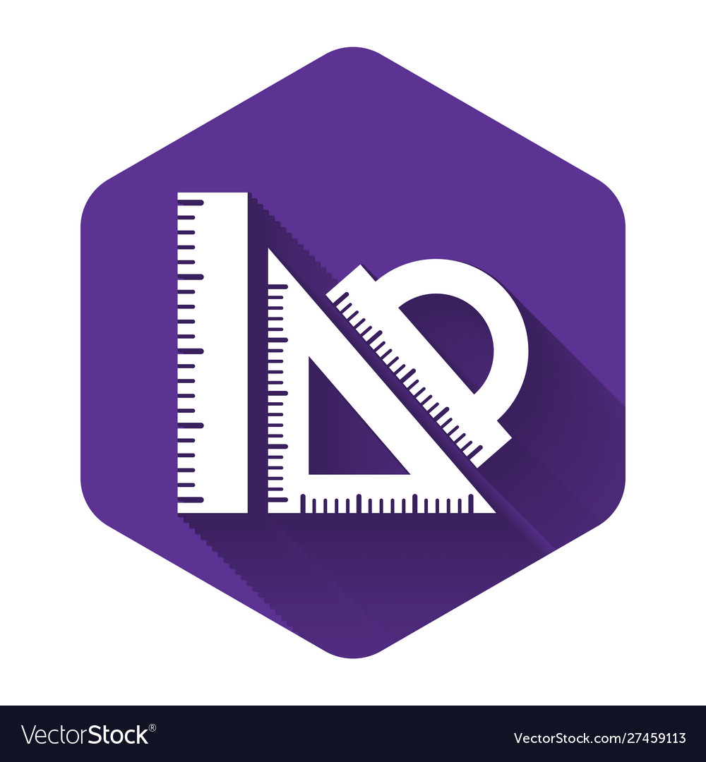 White set ruler triangular and protractor vector image White set ruler triangular and protractor