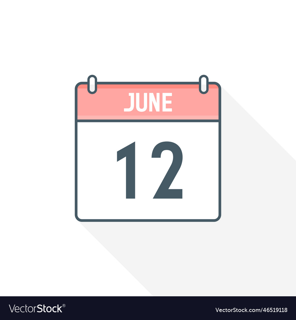 12th june calendar icon june 12 calendar date Vector Image 12th june calendar icon june 12 calendar date Vector Image