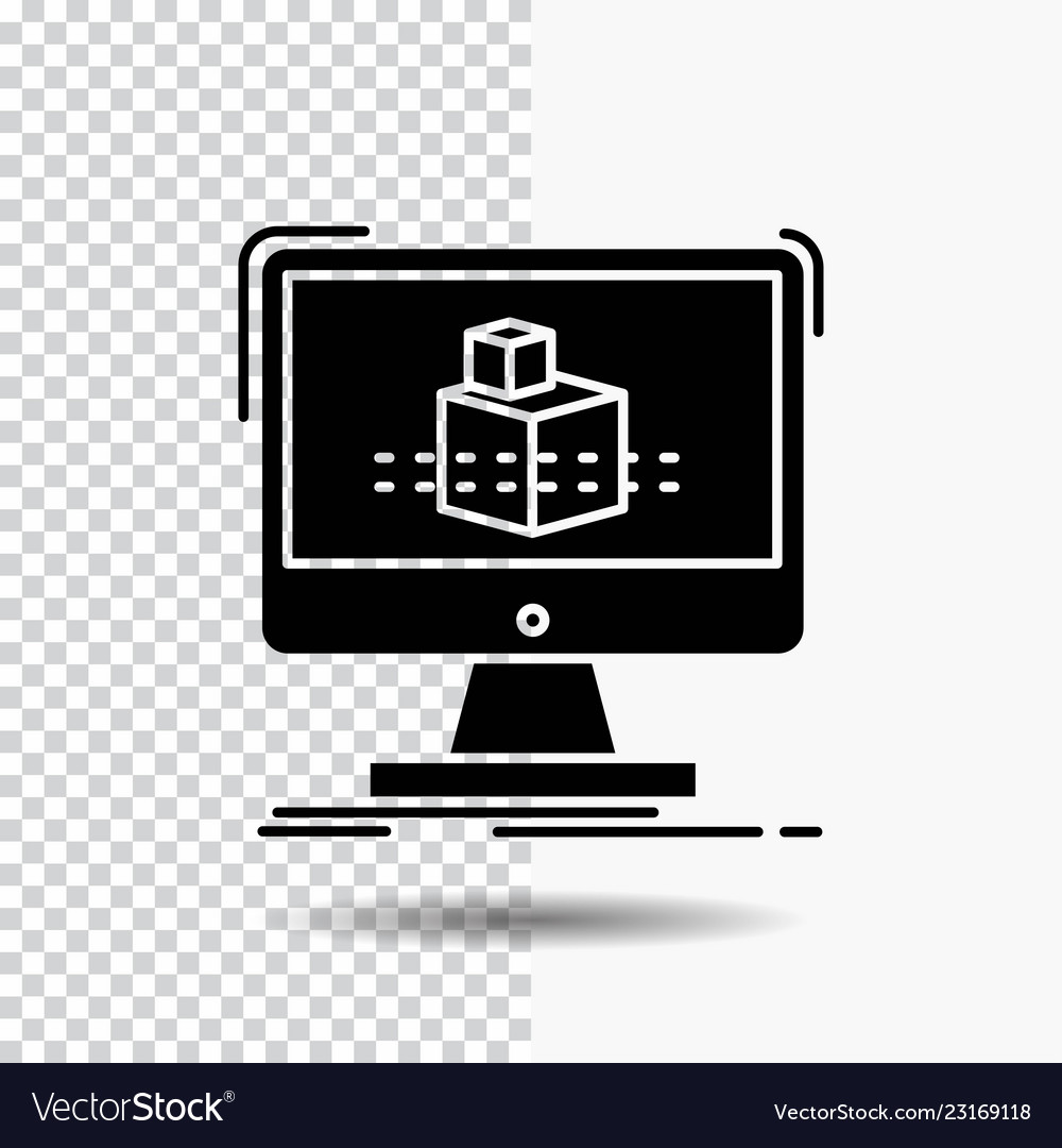 3d cube dimensional modelling sketch glyph icon