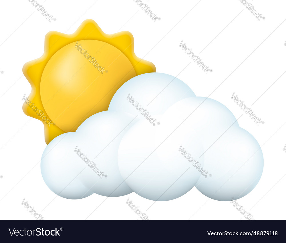 3d glänzendes Sonnensymbol im minimalistischen Cartoon-Stil