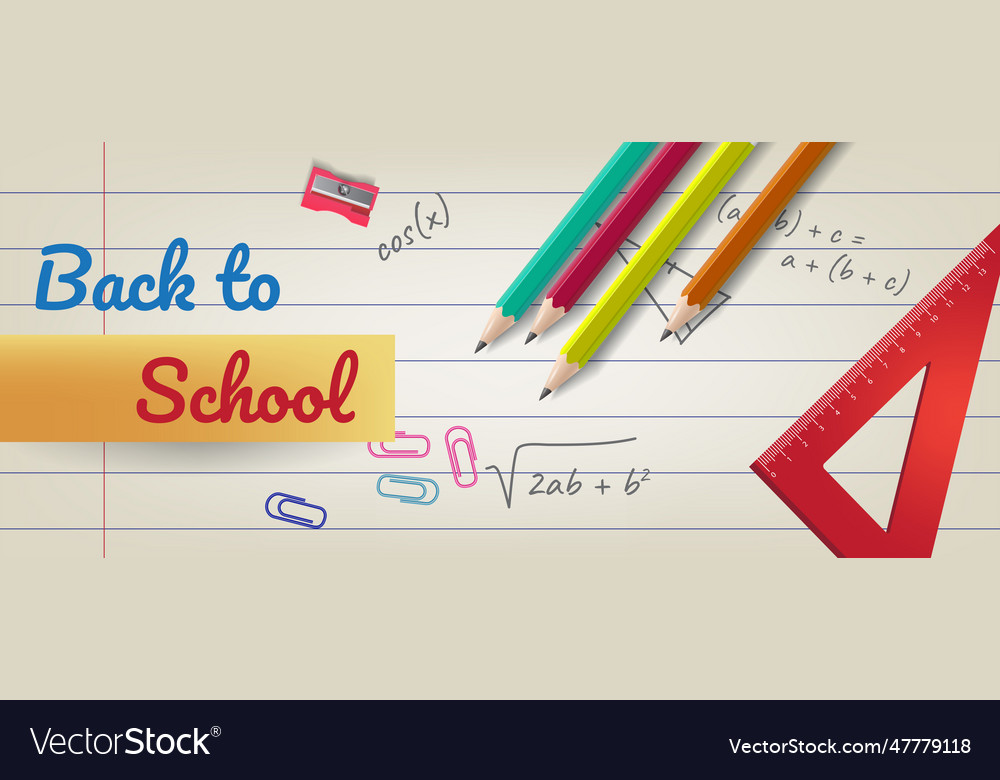 Back to school lettering on lined paper