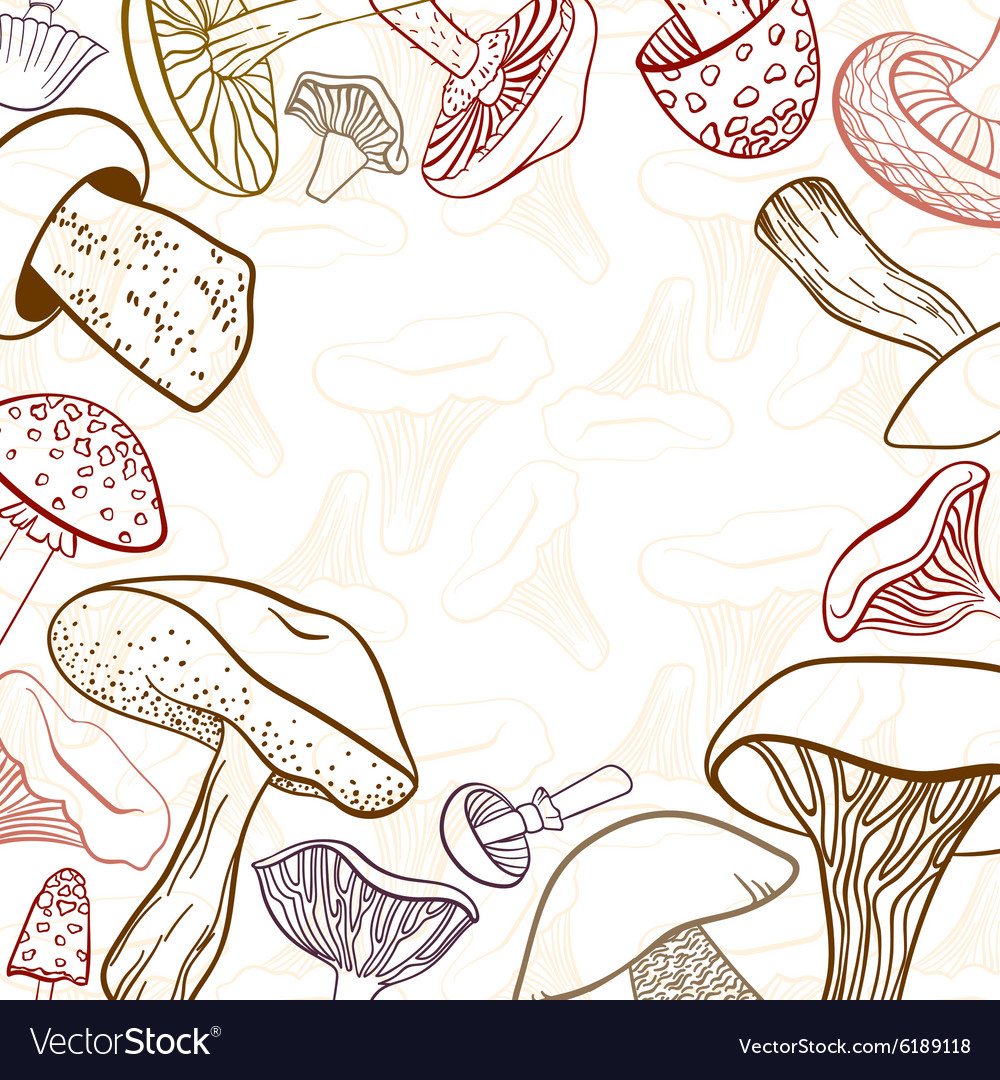 Background with different hand drawn linear