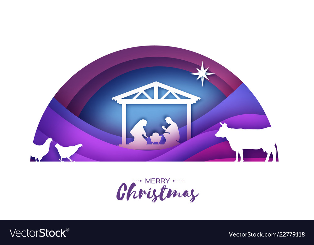 Birth of christ baby jesus in the manger holy vector image Birth of christ baby jesus in the manger holy