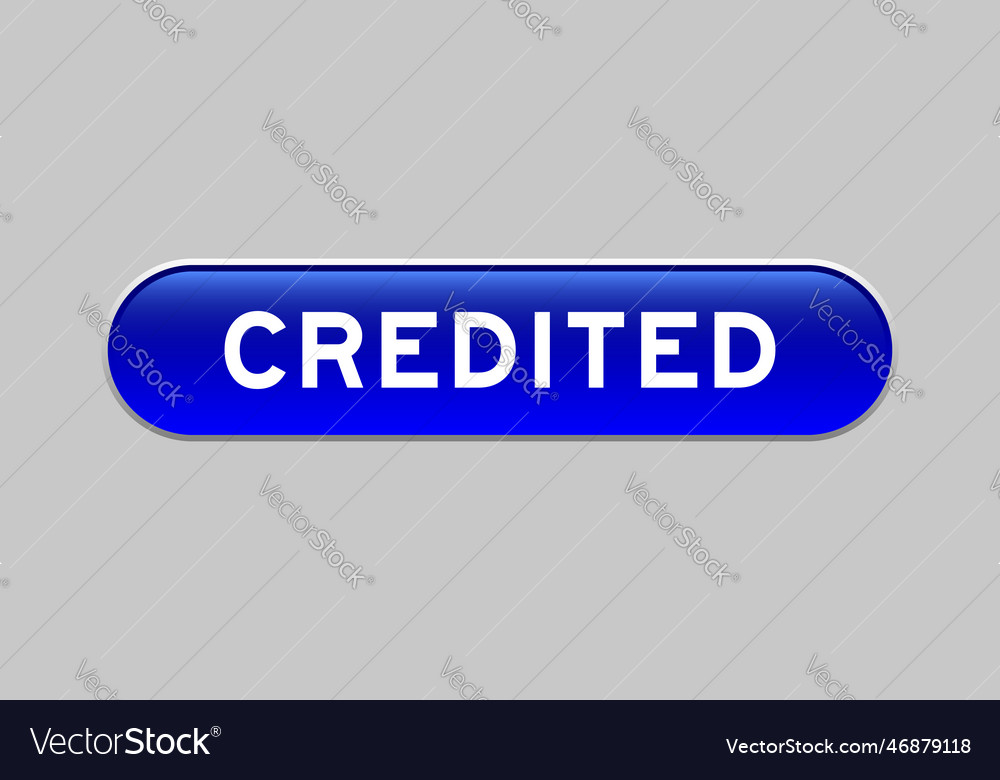 Blue color capsule shape button with word vector image Blue color capsule shape button with word