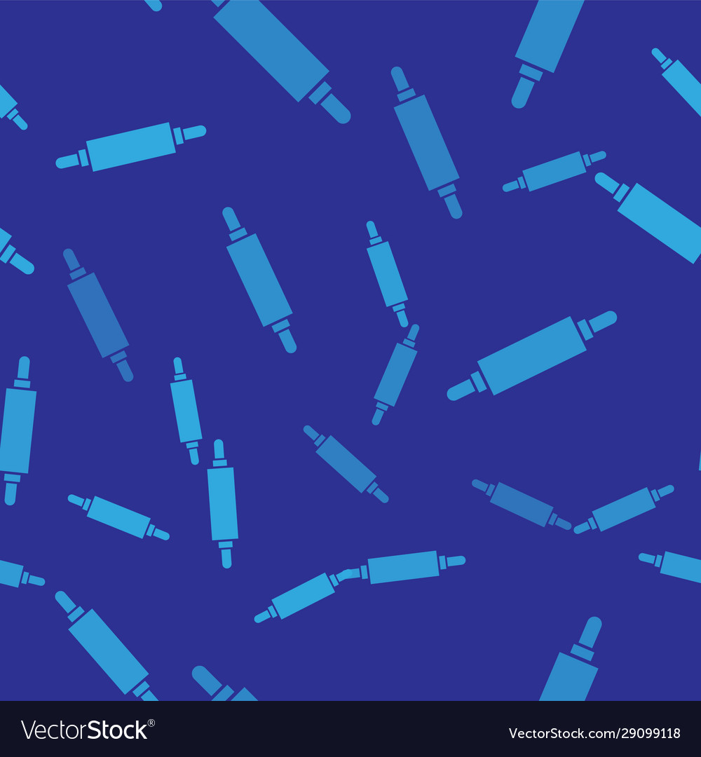 Blue rolling pin icon isolated seamless pattern