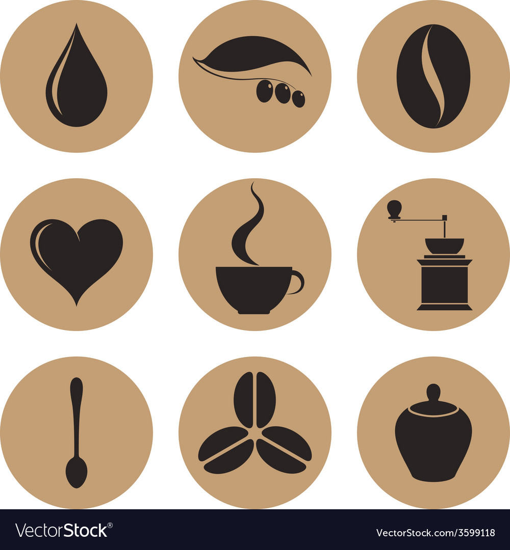 Coffee Icon set Royalty Free Vector Image - VectorStock