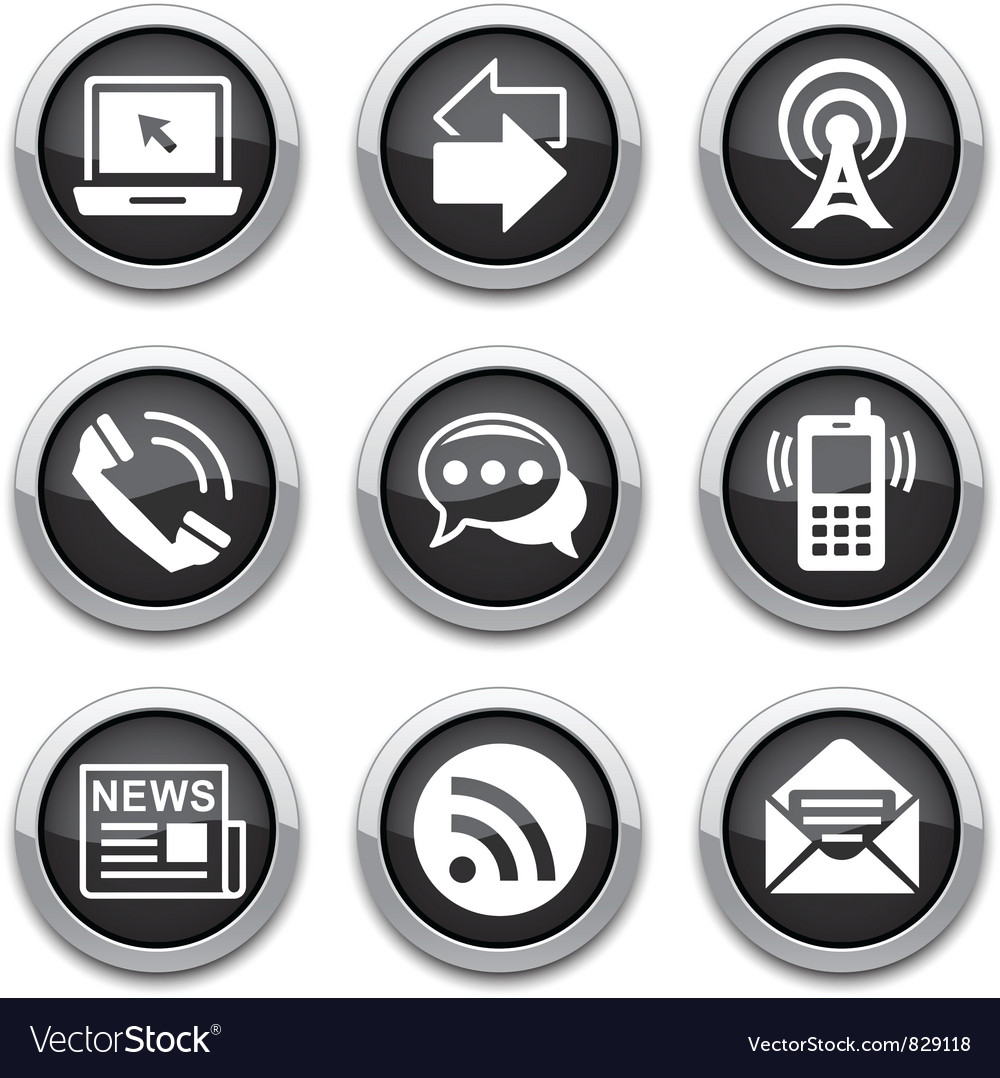 Communication Icons - Shiny Buttons