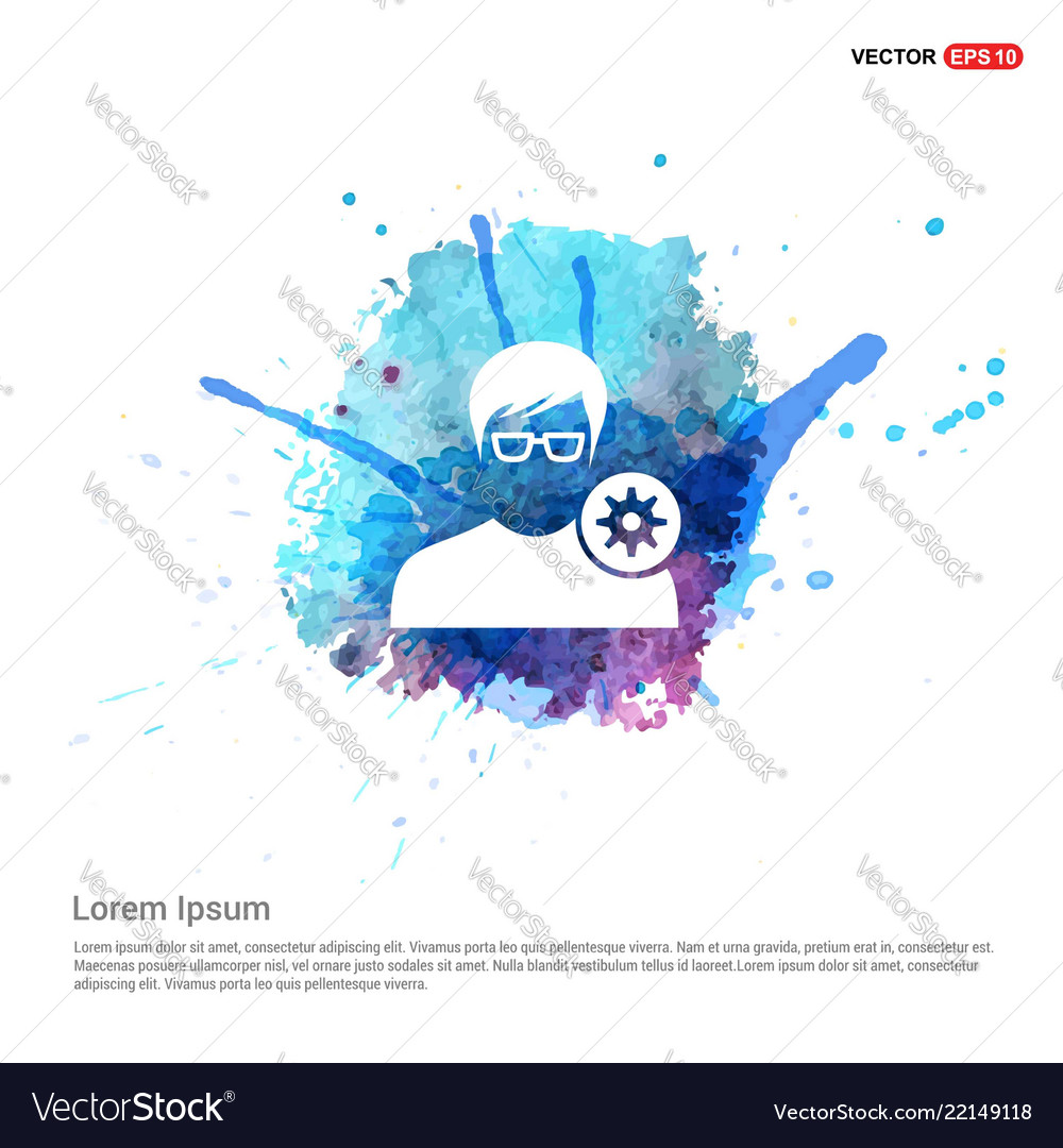 Configuration user icon - watercolor background vector image Configuration user icon - watercolor background