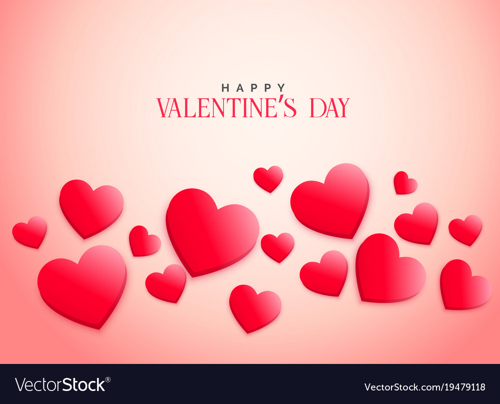 Creative pink 3d hearts background for valentines Vector Image