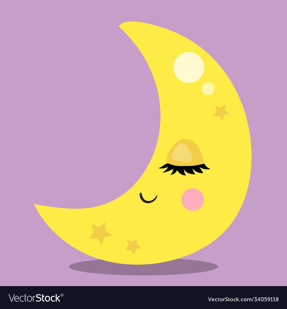 Cute animals moon 09 Royalty Free Vector Image