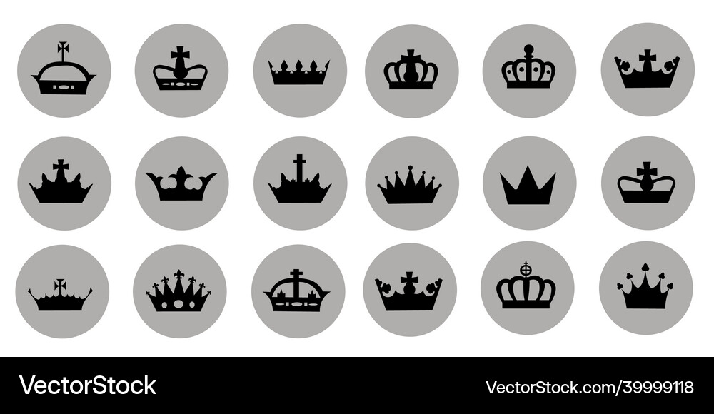 Different crowns Royalty Free Vector Image - VectorStock